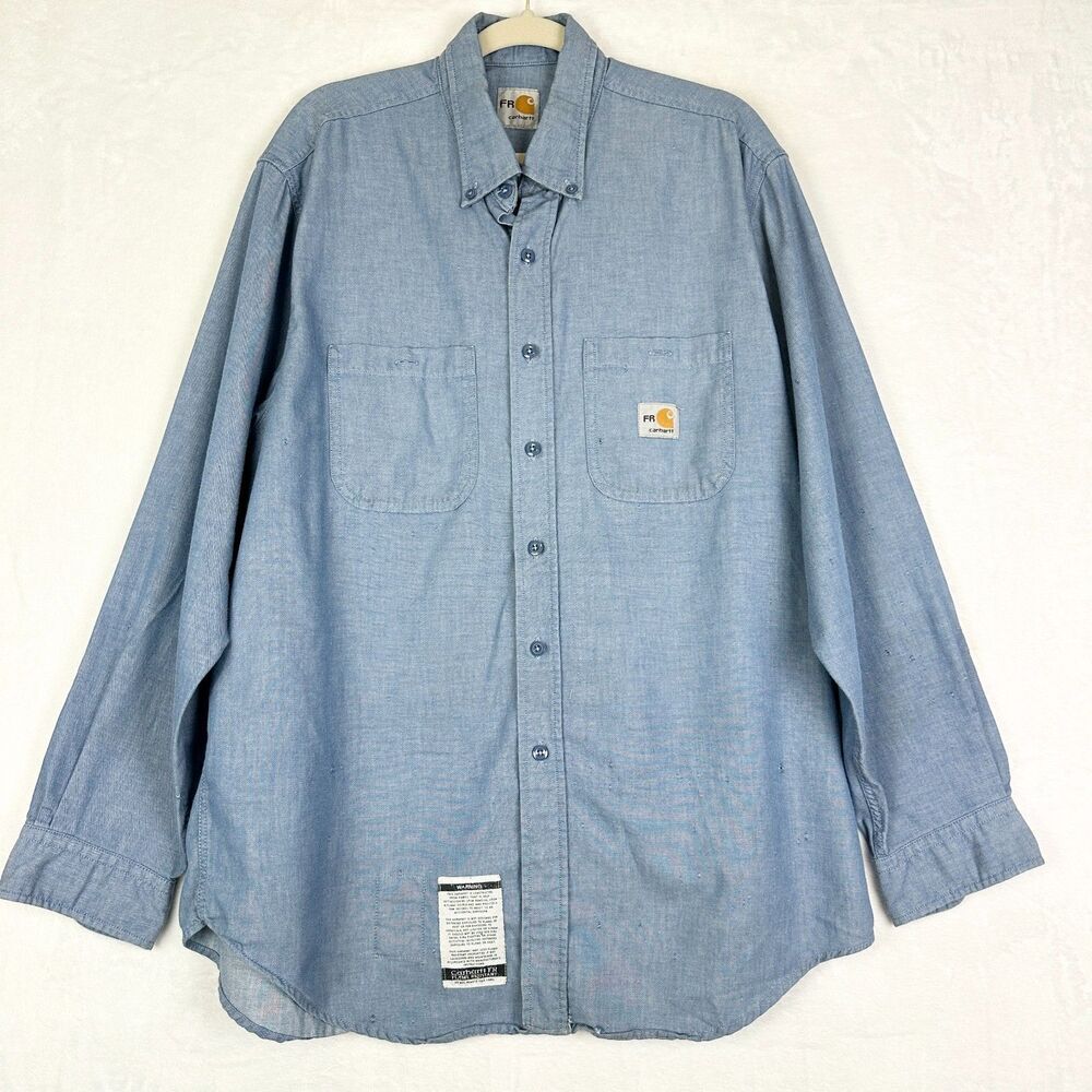 Carhartt Men's FR Long Sleeve Button Up Work Shirt Size XL Flame Resistant